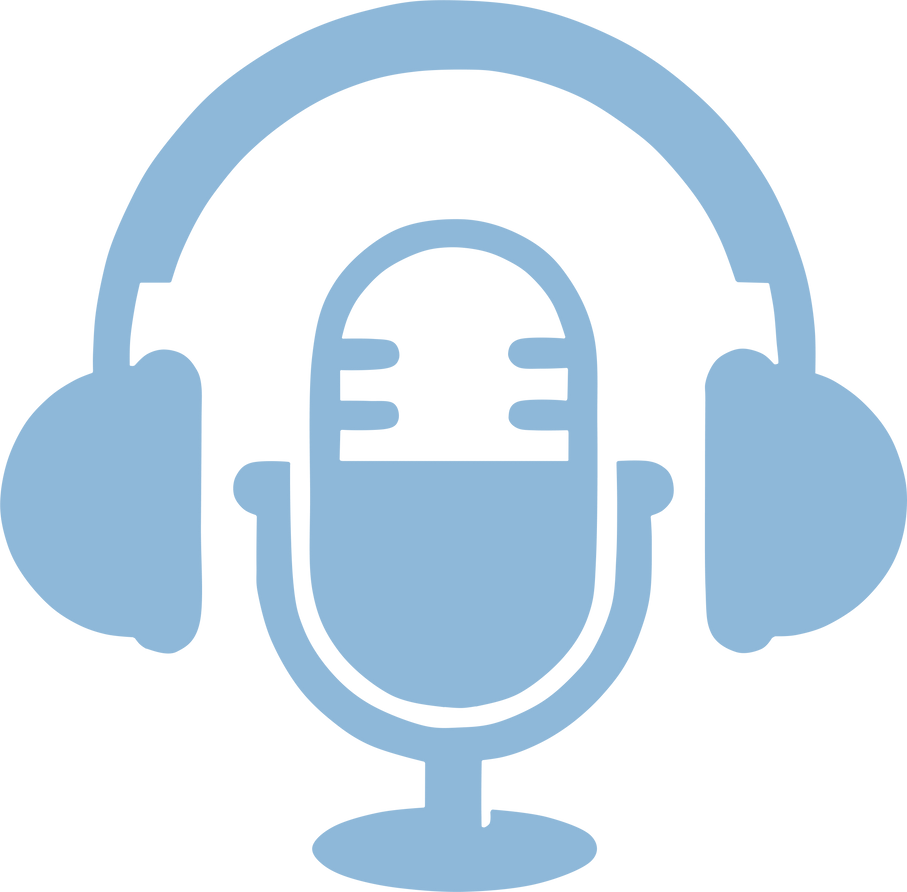Microphone headphone blue